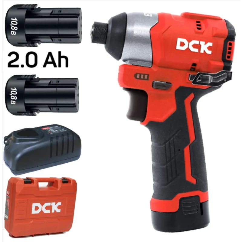 Дрель-шуруповерт аккум DCK KDPL04-8 Impact, HEX, 10.8в, 2*2а/ч, кейс, 140нм