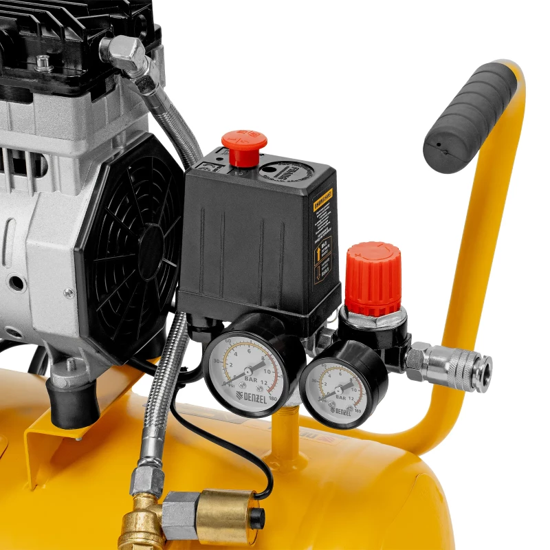 Компрессор DLS950/24 безмаслянный малошумный 950 Вт, 165 л/мин, ресивер 24 л Denzel